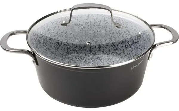Lamart Κατσαρόλα Granit Φ24cm Αλουμινίου Με Επίστρωση Γρανίτη Μαύρο LT1254