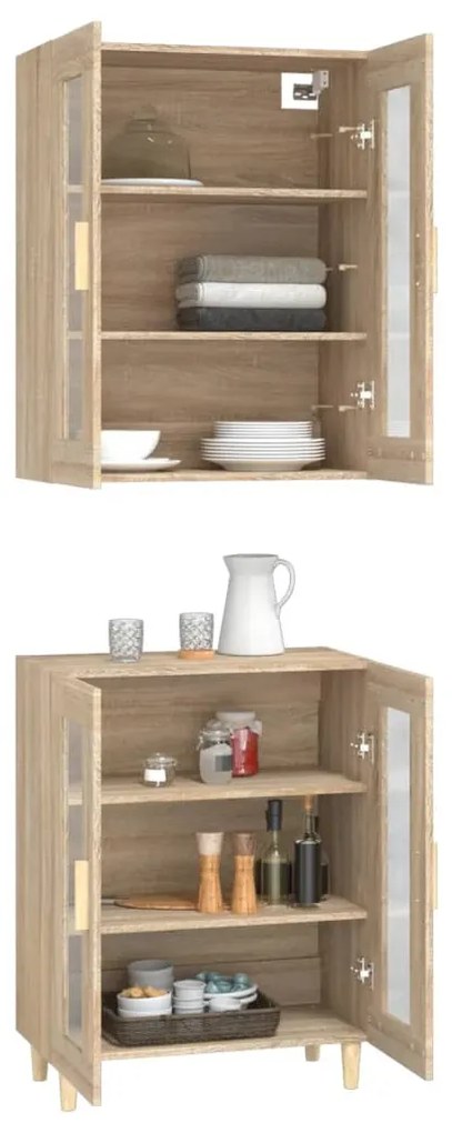 vidaXL Ντουλάπι Sonoma δρυς 69,5 x 34 x 180 εκ. από Επεξεργασμένο Ξύλο