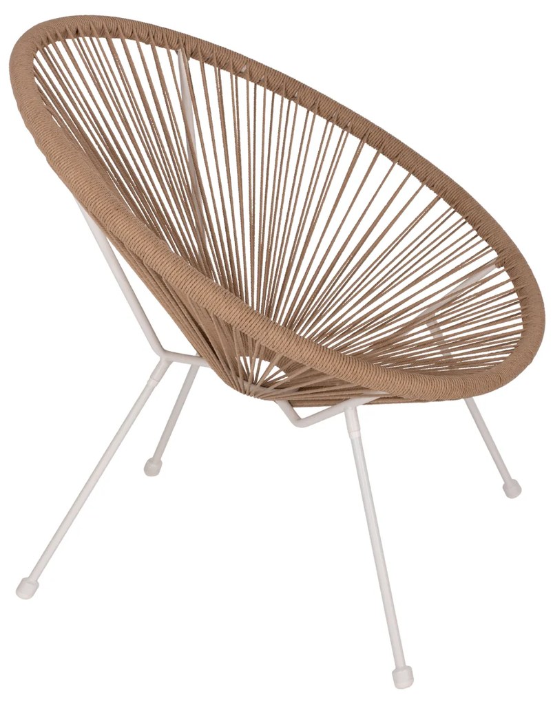 ΠΟΛΥΘΡΟΝΑ ACAPULCO Τ. ΦΩΛΙΑ ΜΕΤΑΛΛΟ ΛΕΥΚΟ ΜΕ TWISTED WICKER HM5871.02 70x73x79 εκ.