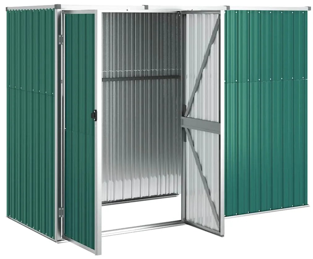 vidaXL Αποθήκη Εργαλείων Κήπου Πράσινη 225x89x161 εκ. Γαλβαν. Ατσάλι