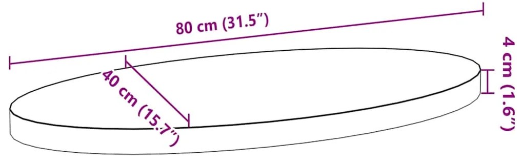 ΕΠΙΤΡΑΠΕΖΙΑ ΕΠΙΦΑΝΕΙΑ 80X40X4 ΕΚ. ΑΠΟ ΜΑΣΙΦ ΞΥΛΟ ΔΡΥΟΣ ΟΒΑΛ 4009041