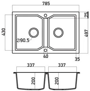 Νεροχύτης Sanitec 79 2B-Λευκό