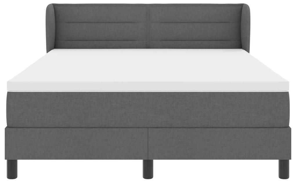 vidaXL Κρεβάτι Box Spring με Στρώμα, Σκούρο Γκρι, 140x190 εκ., Ύφασμα