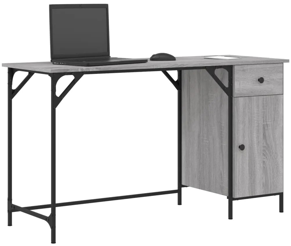 vidaXL Γραφείο Υπολογιστή Γκρι Sonoma 131x48x75 εκ. Επεξεργασμένο Ξύλο