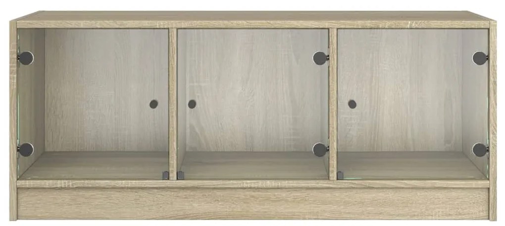 vidaXL Τραπεζάκι Σαλονιού Sonoma Δρυς 102x50x42 εκ. με Γυάλινες Πόρτες
