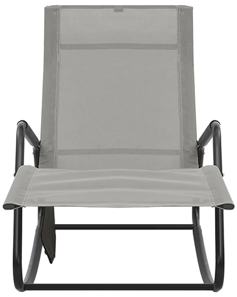 vidaXL Ξαπλώστρα Γκρι από Ατσάλι και Textilene