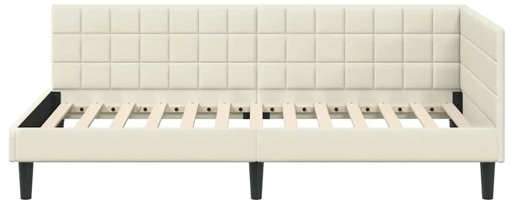 vidaXL Κρεβάτι Γωνίας με κεφαλάρι Κρεμ 90 x 190 cm Βελούδο