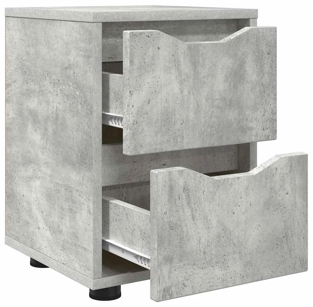 vidaXL Κομοδίνο Σκυρόδεμα Γκρι 30,5 x 30 x 43 εκ Επεξεργασμένο ξύλο