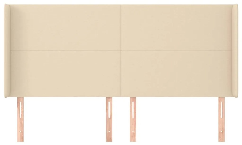 vidaXL Κεφαλάρι με Πτερύγια Κρεμ 183x16x118/128 εκ. Υφασμάτινο