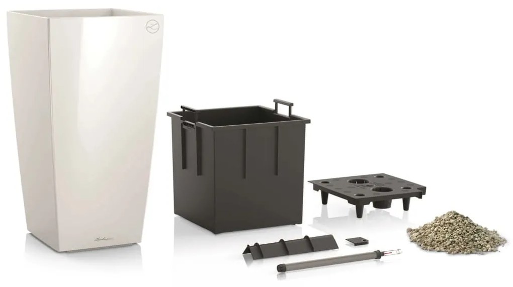 LECHUZA Γλάστρα Cubico 40 ALL-IN-ONE Γυαλιστερό Λευκό 18191