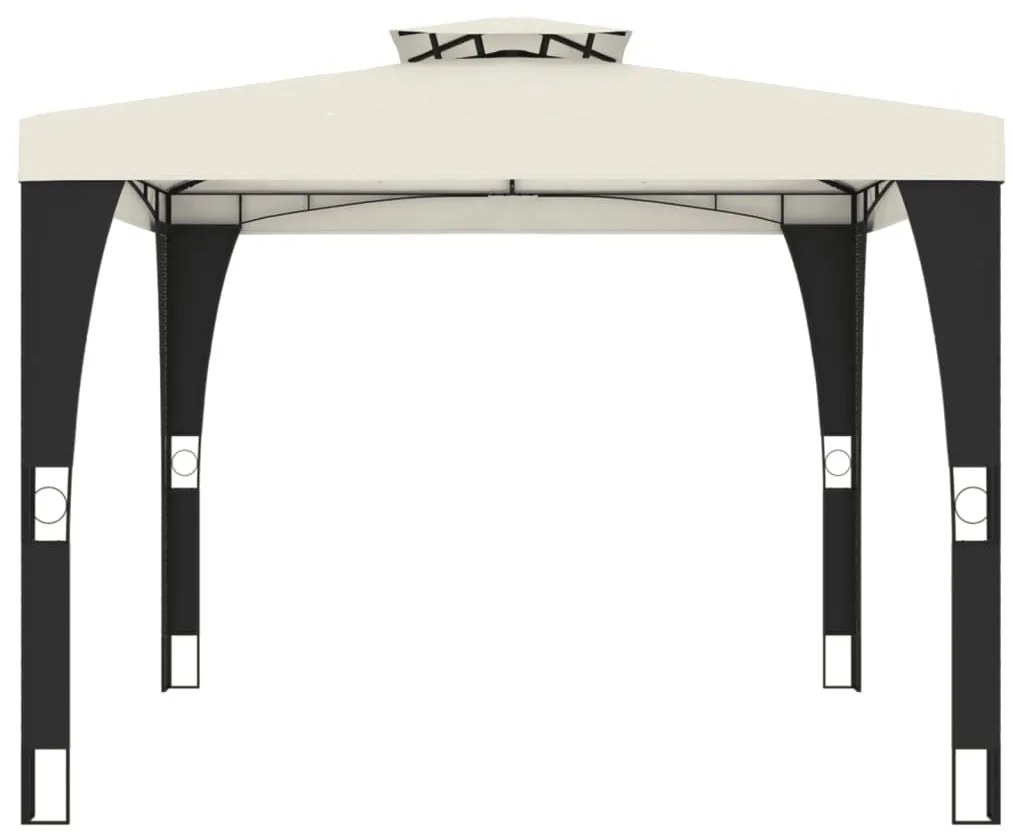 vidaXL Κιόσκι με Διπλή Οροφή Κρεμ 2,98x2,98 μ. Ατσάλινο