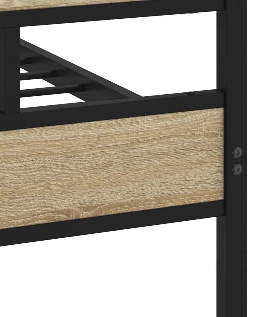 vidaXL Σκελετός Κρεβ. Χωρίς Στρώμα Sonoma Δρυς 183x213 εκ. Μεταλλικό