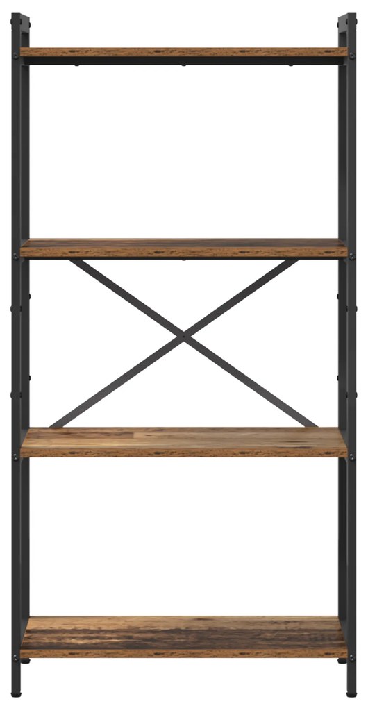 vidaXL Βιβλιοθήκη Παλαιό ξύλο 60 x 30 x 118 εκ Ξύλο και Χάλυβας