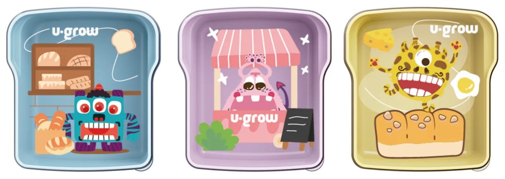 U-Grow A-1131 Δοχείο Φαγητού Πλαστικό 300 ml 3τμχ