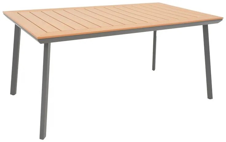 Τραπέζι Griffith Ανθρακί αλουμίνιο και plywood σε φυσική απόχρωση 160x80x74εκ 160x80x74 εκ.