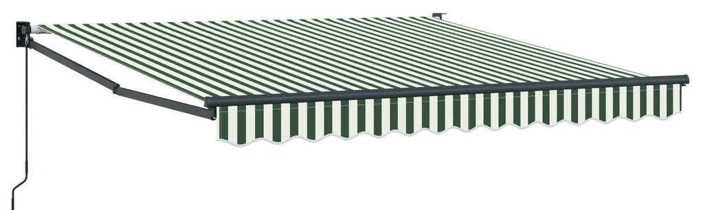 vidaXL Ανασυρόμενη Τέντα Πράσινη και Λευκή 300x250 cm