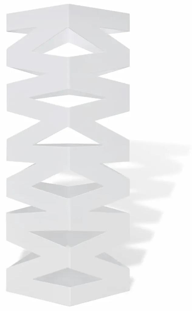 Ομπρελοθήκη Τετράγωνη Λευκή 48,5 εκ. Ατσάλινη - Λευκό