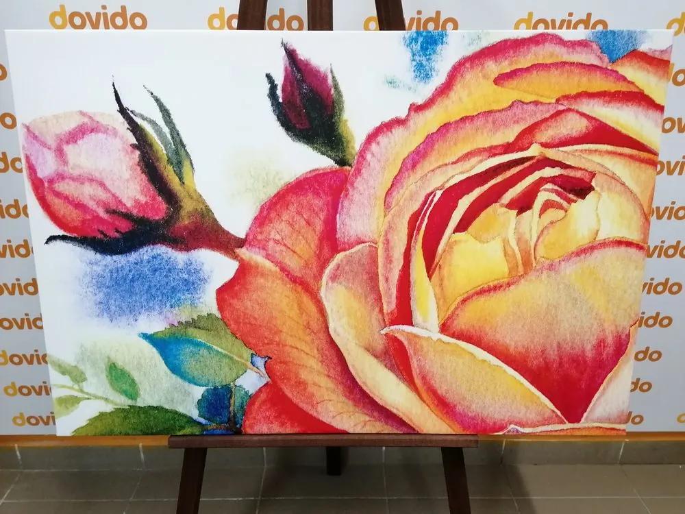 Εικόνα με τριαντάφυλλα σε αποχρώσεις του ροζ - 90x60