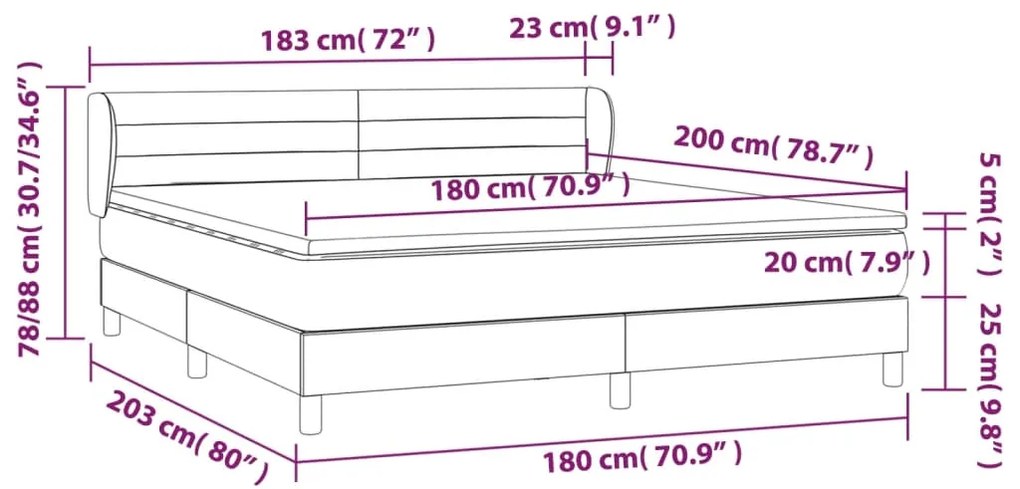 ΚΡΕΒΑΤΙ BOXSPRING ΜΕ ΣΤΡΩΜΑ ΣΚΟΥΡΟ ΓΚΡΙ 180X200 ΕΚ. ΒΕΛΟΥΔΙΝΟ 3127566