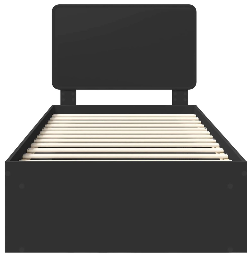 vidaXL Σκελετός Κρεβατιού Μαύρο 100 x 200 cm Στερεά ξυλεία πεύκου