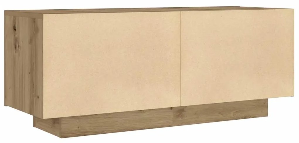 Κομοδίνο τεχνίτης Δρυς 100x35x40 εκ. από Επεξεργασμένο Ξύλο - Καφέ