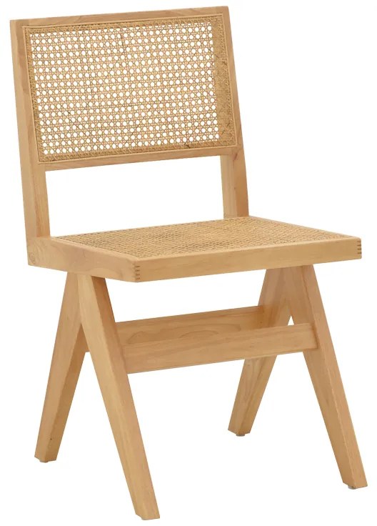 Καρέκλα Winslow φυσικό rubberwood 45x56x82εκ Υλικό: RUBBER WOOD -  RATTAN 263-000023