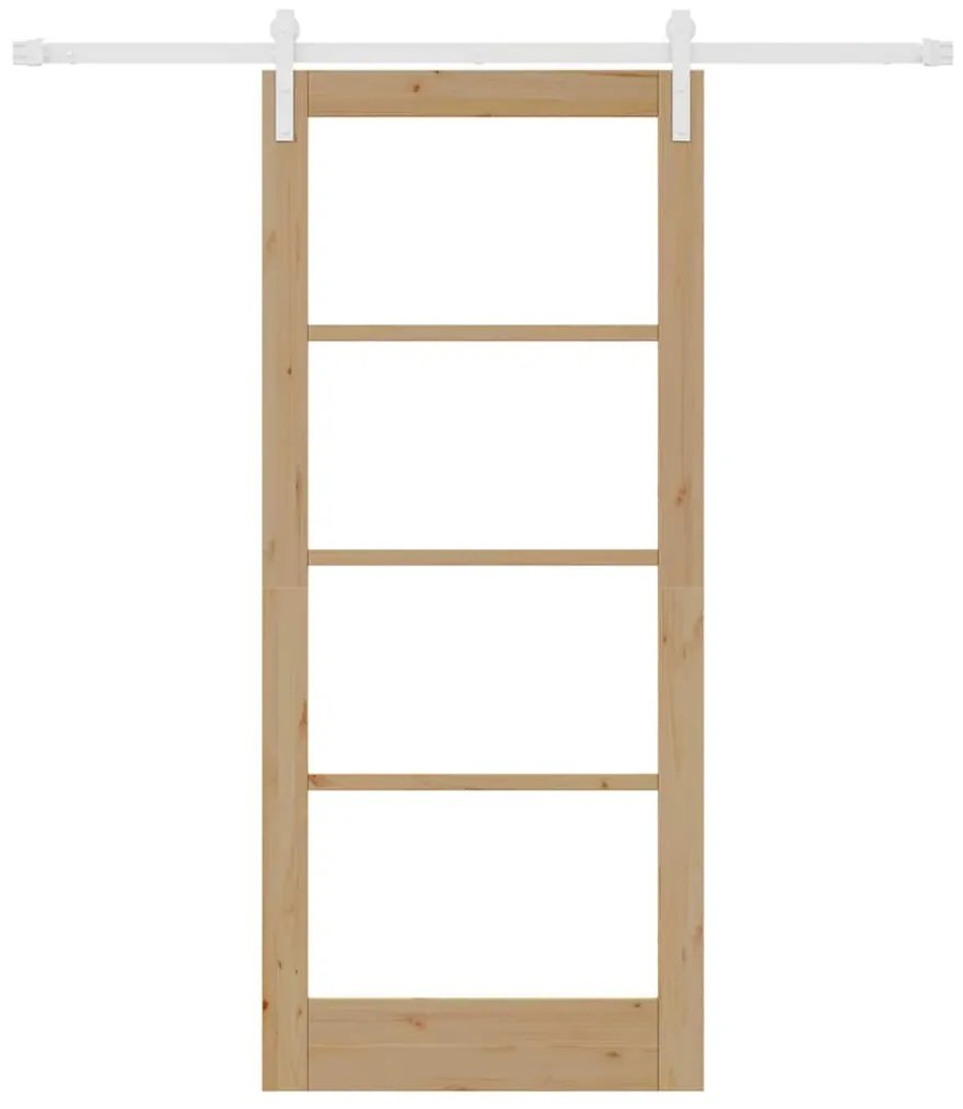 vidaXL Συρόμενη Πόρτα ORKDAL Καφέ 86 x 198.5 cm Μασίφ ξύλο πεύκου
