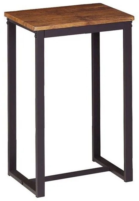 Σκαμπό Bar Henry ΕΜ9795,Β 40x30x60cm (Σετ 4τμχ) Dark Brown-Walnut Mdf,Μέταλλο