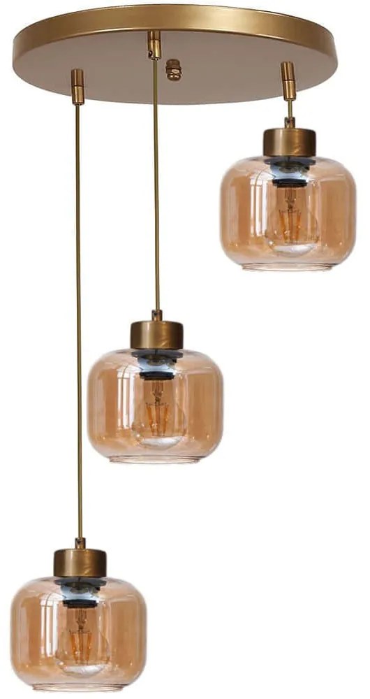 Φωτιστικό Οροφής 534LUN6141 Φ30x80cm 3xE27 40W Honey-Gold Opviq