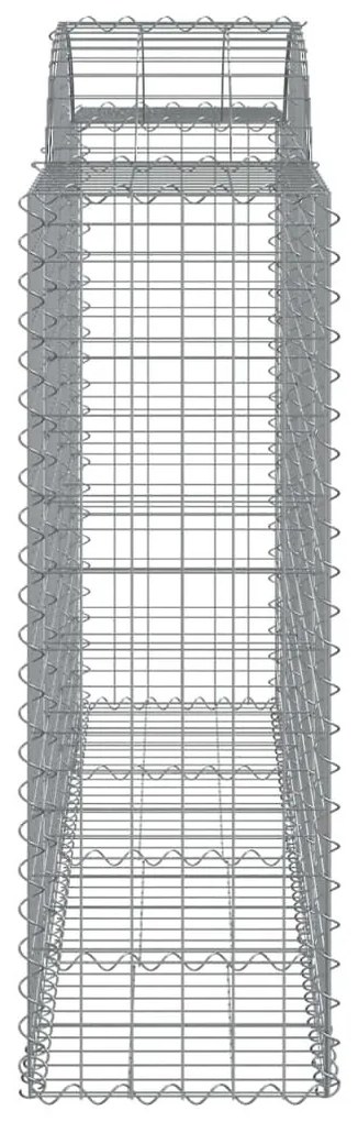 Συρματοκιβώτιο Τοξωτό 200x50x120/140εκ. από Γαλβανισμένο Χάλυβα - Ασήμι