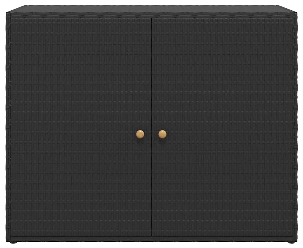 vidaXL Ντουλάπι Αποθήκευσης Κήπου Μαύρο 100x55,5x80 εκ. από Συνθετικό Ρατάν