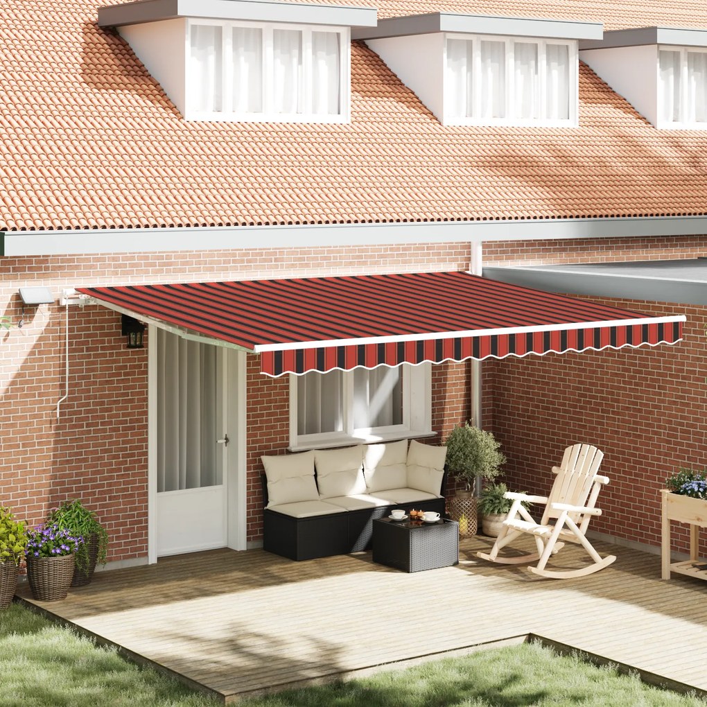 vidaXL Ανασυρόμενη Τέντα with Πορτοκαλί και καφέ 450 x 300 εκ