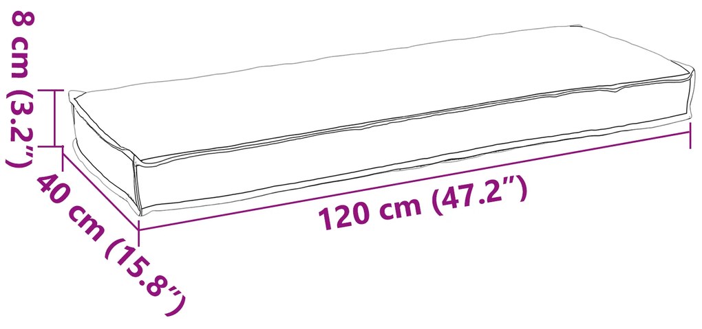vidaXL Μαξιλάρι Παλέτας για Πάγκο Ανθρακί 120x40x8 εκ. Υφασμάτινος