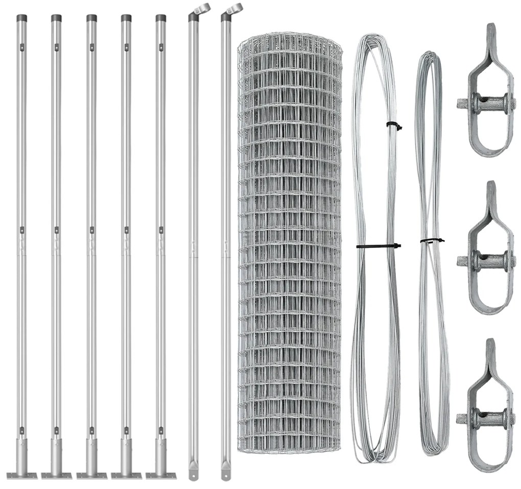 vidaXL Euro Fence με 13 Μονοπάτια 0.8x25 μ Γαλβανισμένος Χάλυβας