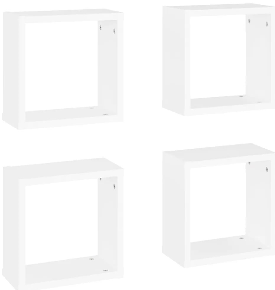 vidaXL Ράφια Κύβοι Τοίχου 4 τεμ. Λευκά 30 x 15 x 30 εκ.