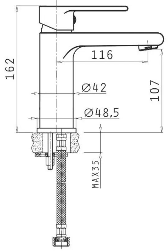 Μπαταρία νιπτήρα Passagio Χρωμέ 14x5x16.2 εκ.