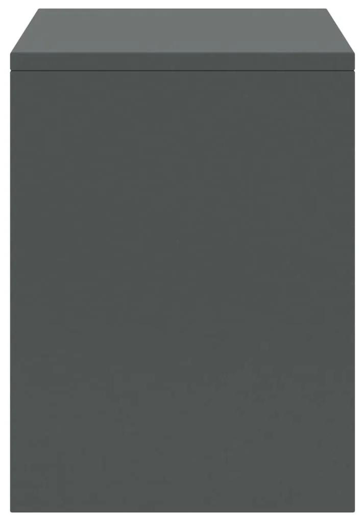 Κομοδίνο Σκούρο Γκρι 35 x 30 x 40 εκ. από Μασίφ Ξύλο Πεύκου - Γκρι