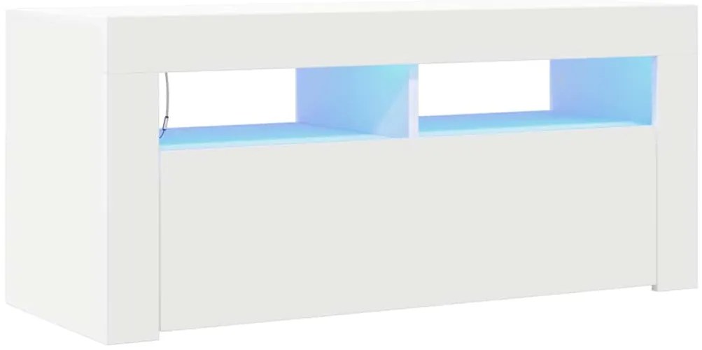 vidaXL Έπιπλο Τηλεόρασης με LED Λευκό 90 x 35 x 40 εκ.