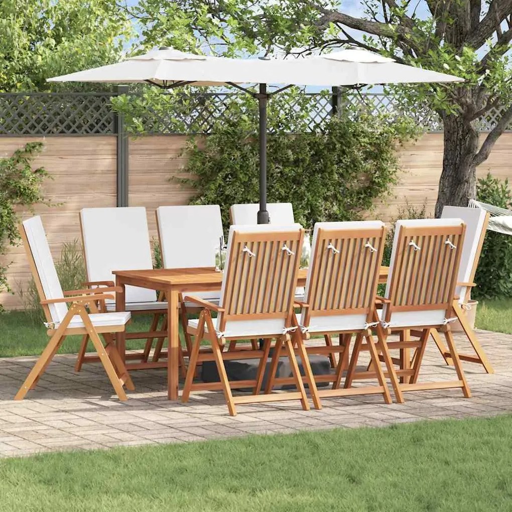 vidaXL Καρέκλα Κήπου 8 pcs Καφέ 57 x 71.5 x 104εκ Μασίφ ξύλο teak