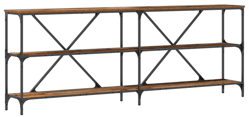 vidaXL Κονσόλα Παλιού Ξύλου 200x30x75 εκ Κατασκευασμένο Ξύλο και Ατσάλι
