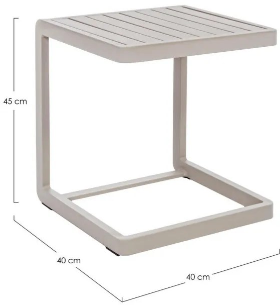 Βοηθητικό Τραπεζάκι Konnor Rastin Μπεζ-Γκρι 40x40x45εκ. - Γκρι