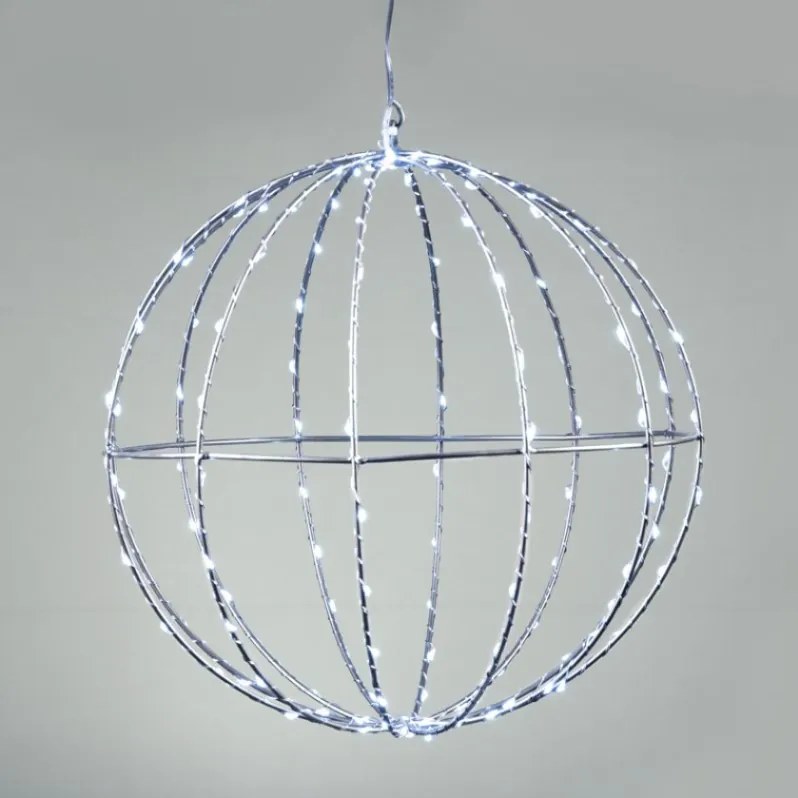 Διακοσμητικό LED 3D Silver Ball-Διάμετρος: 40 εκ.-Cool White