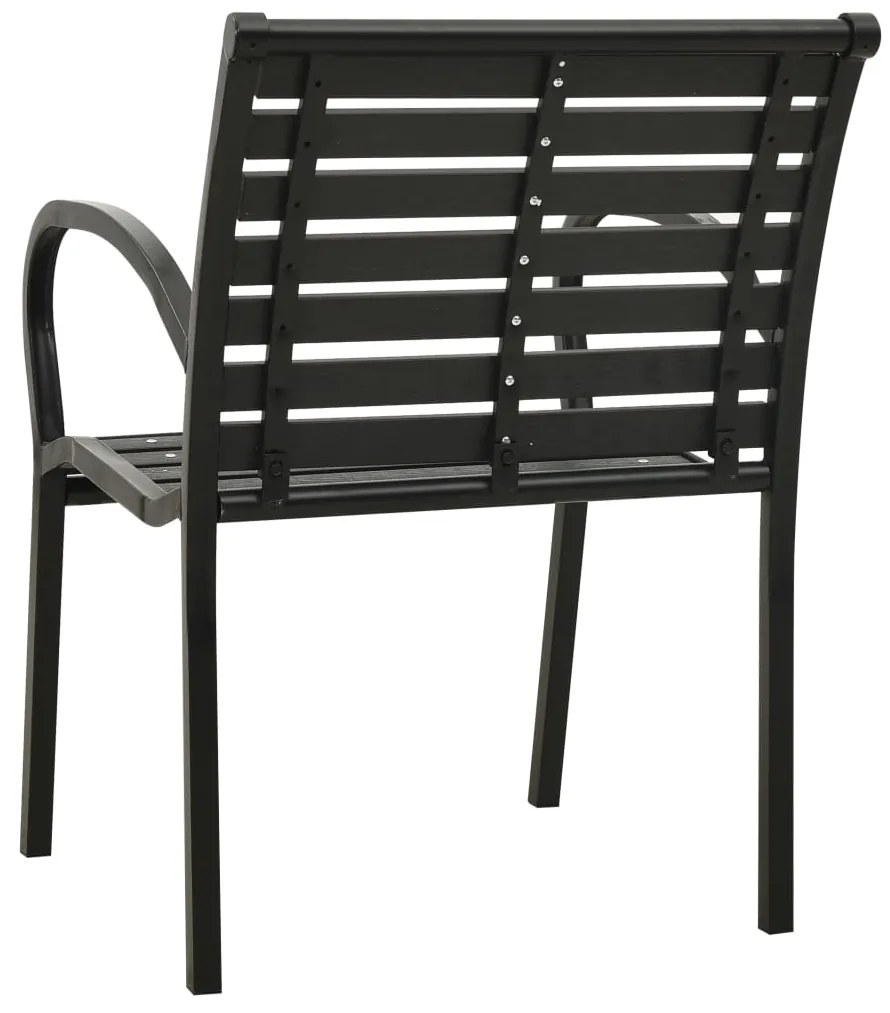 vidaXL Καρέκλες Κήπου 2 τεμ. Μαύρες από Ατσάλι / WPC