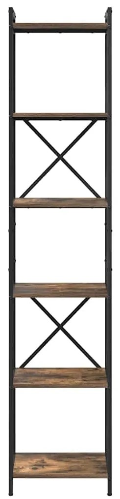 vidaXL Βιβλιοθήκη Καπνιστή δρυς 40 x 30 x 188 εκ Επεξεργασμένο ξύλο