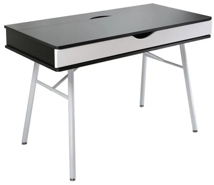 ΓΡΑΦΕΙΟ Η/Υ Μέταλλο Βαφή Άσπρο, Melamine Wenge