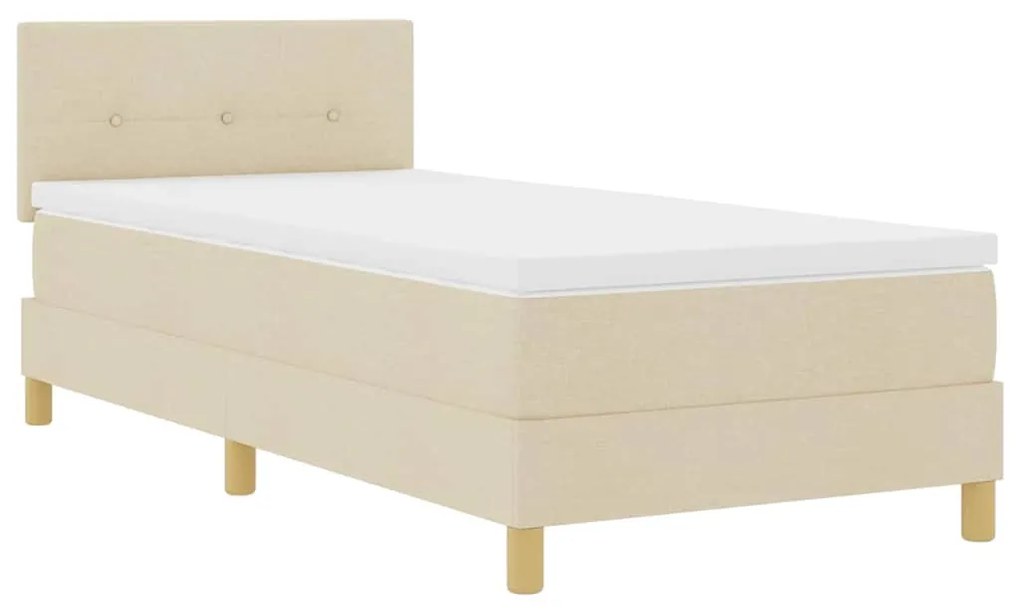 vidaXL Κρεβάτι box spring με στρώμα με στρώμα Κρεμ 80 x 200 cm ύφασμα