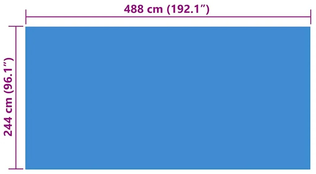 vidaXL Κάλυμμα Πισίνας Μπλε 488 x 244 εκ. από Πολυαιθυλένιο