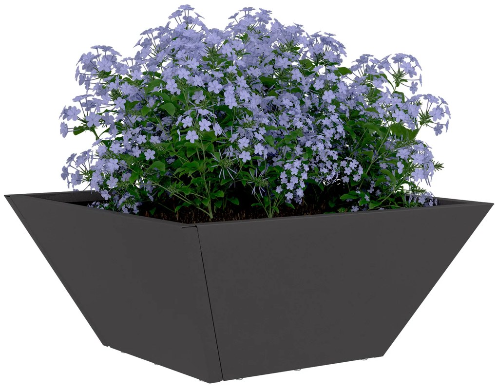 vidaXL Πλαστική ζαρντινιέρα 5 pcs Μαύρο 35 x 35 x 15 εκ. Ατσάλι