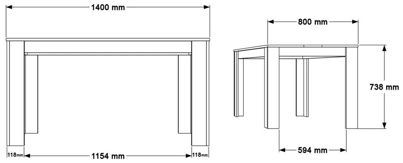 Τραπέζι Sepen pakoworld σε φυσική-λευκή απόχρωση 140x80x74εκ (1 τεμάχια)