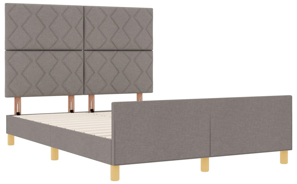 vidaXL Σκελετός Κρεβατιού με κεφαλάρι Taupe 140 x 190 cm ύφασμα